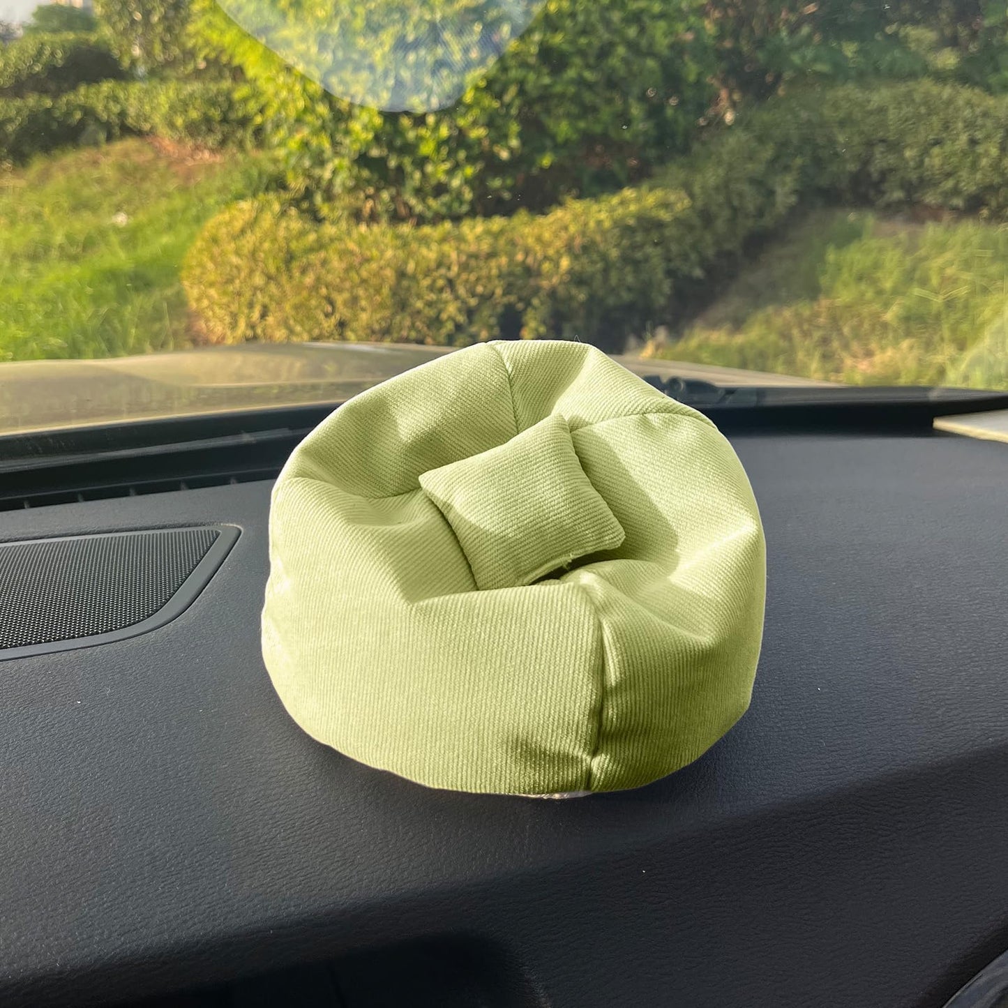 Doll Car Seat Compatible with Labubu, Handmade Bean Bag Chair for 5.9-6.7 inch Doll, Anti-Slip Bottom, Cute Doll Accessories for Display, Fans&Collectors Gifts, Durable Corduroy Fabric (Light Green)