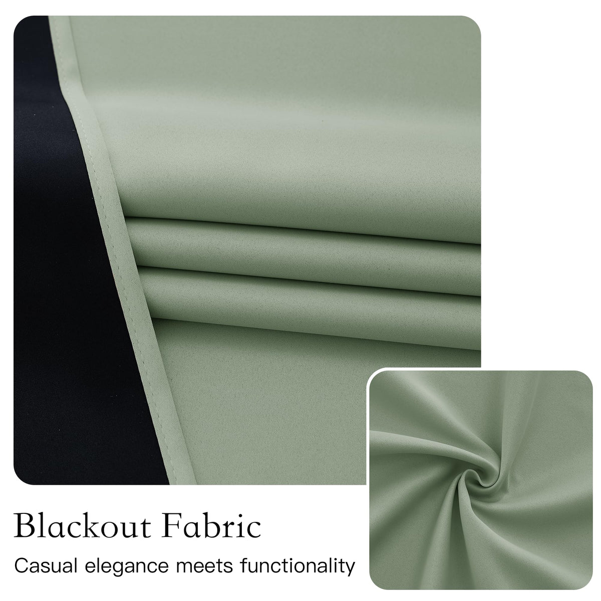 NICETOWN 100% Blackout French Door Curtain Privacy French Door Blinds Light Blocking Curtain for Sliding Glass Christmas Window Thermal Insulated Tie Up Shade, 30x72 Inches, 1 Panel, Sage Green