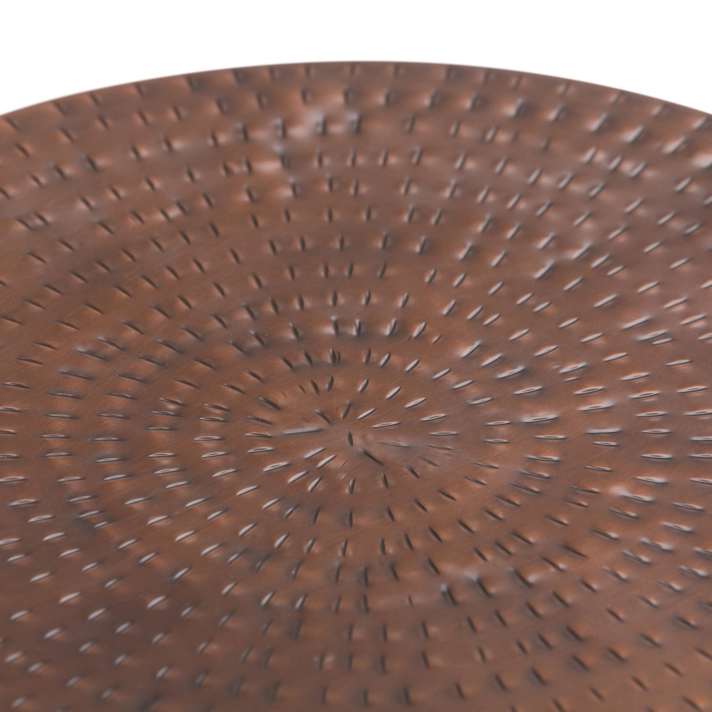 SIMPLIHOME Griffen Metal Storage Accent Table - 19 inch Wide Solid Metal Round Drum Side Table in Antique Copper, Industrial End Table for Living Room with Hidden Storage Space, Assembled