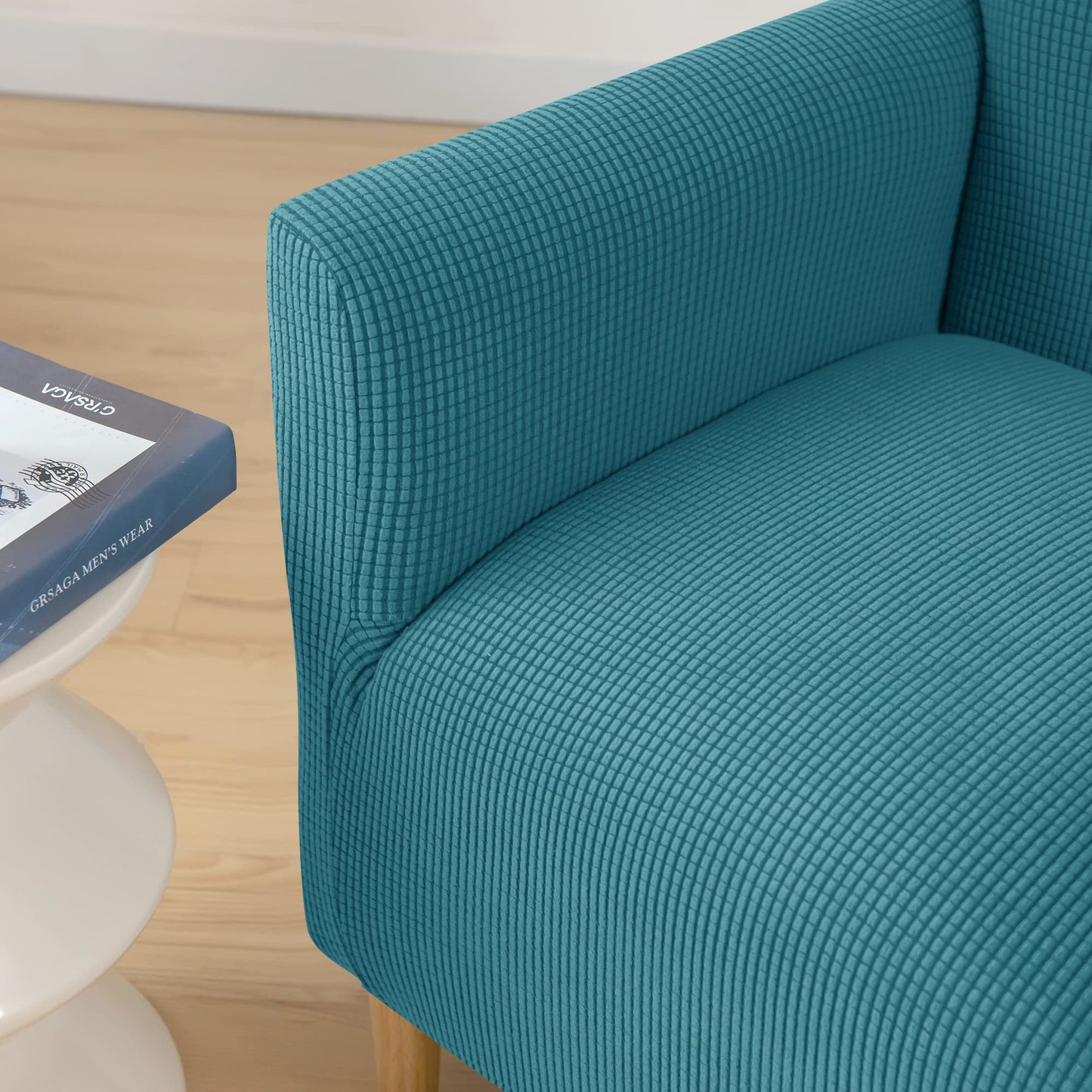 ele ELEOPTION Armchair Slipcovers Chair Covers with Arms Stretch for Living Room Office Club Chair Cover Furniture Protector Blue