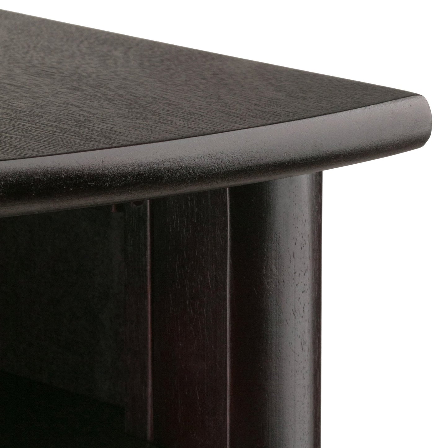 Winsome LISO 31.1-inch x 20 1/2-inch x 20 1/2-inch Composite Wood Corner Table with Cube Storage, Dark Brown