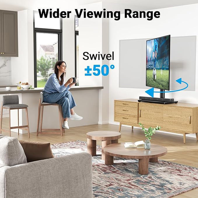PERLESMITH Universal Swivel TV Stand
