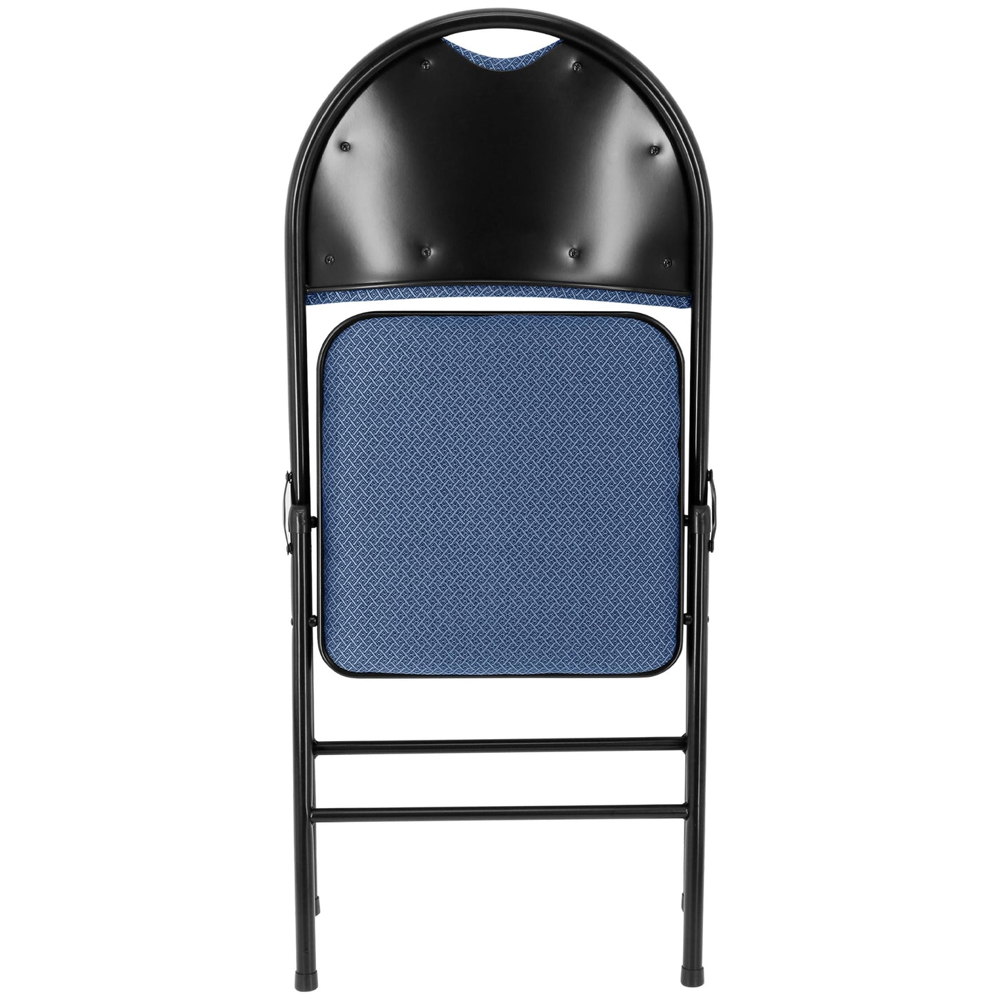 Elama 4 Piece Metal Indoor/Outdoor Folding Dinner Chairs with Padded Seats and Top Handle (Blue1)