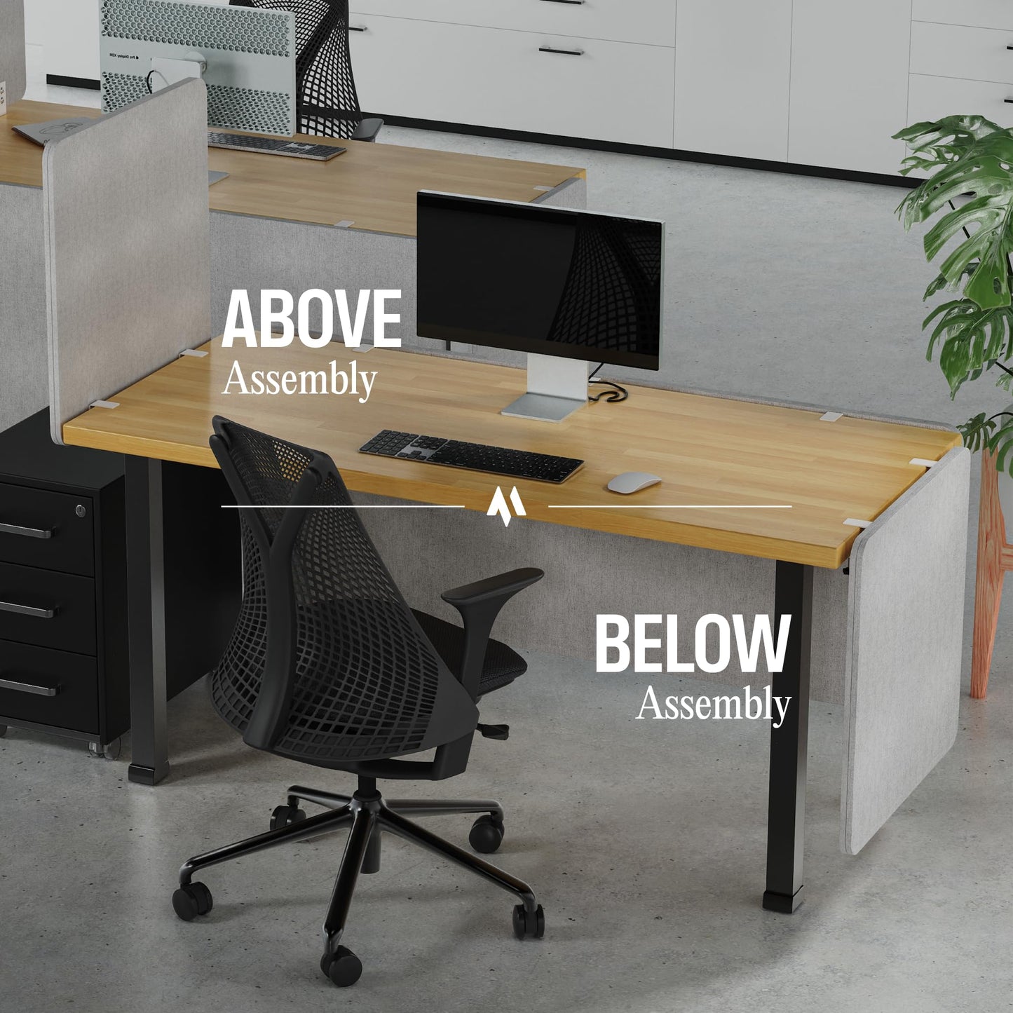Universal Desk Privacy Panel – Heavy-Duty Desk Divider & Office Partition - Privacy Screen for Workspaces & Cubicles (2-Pack, 24" x 24")