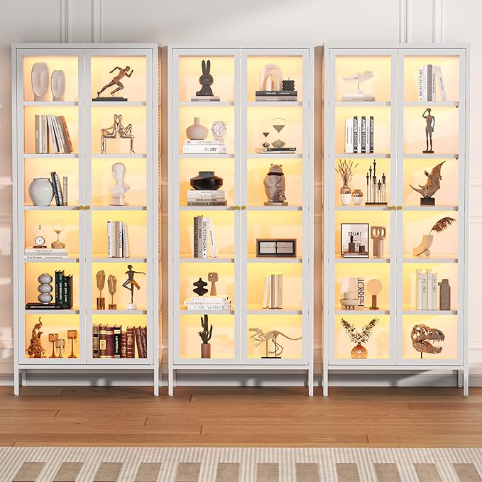 6-Tier Glass Display Cabinet