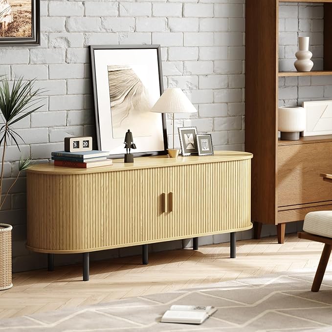 ONBRILL 63" TV Stand with Power Outlet