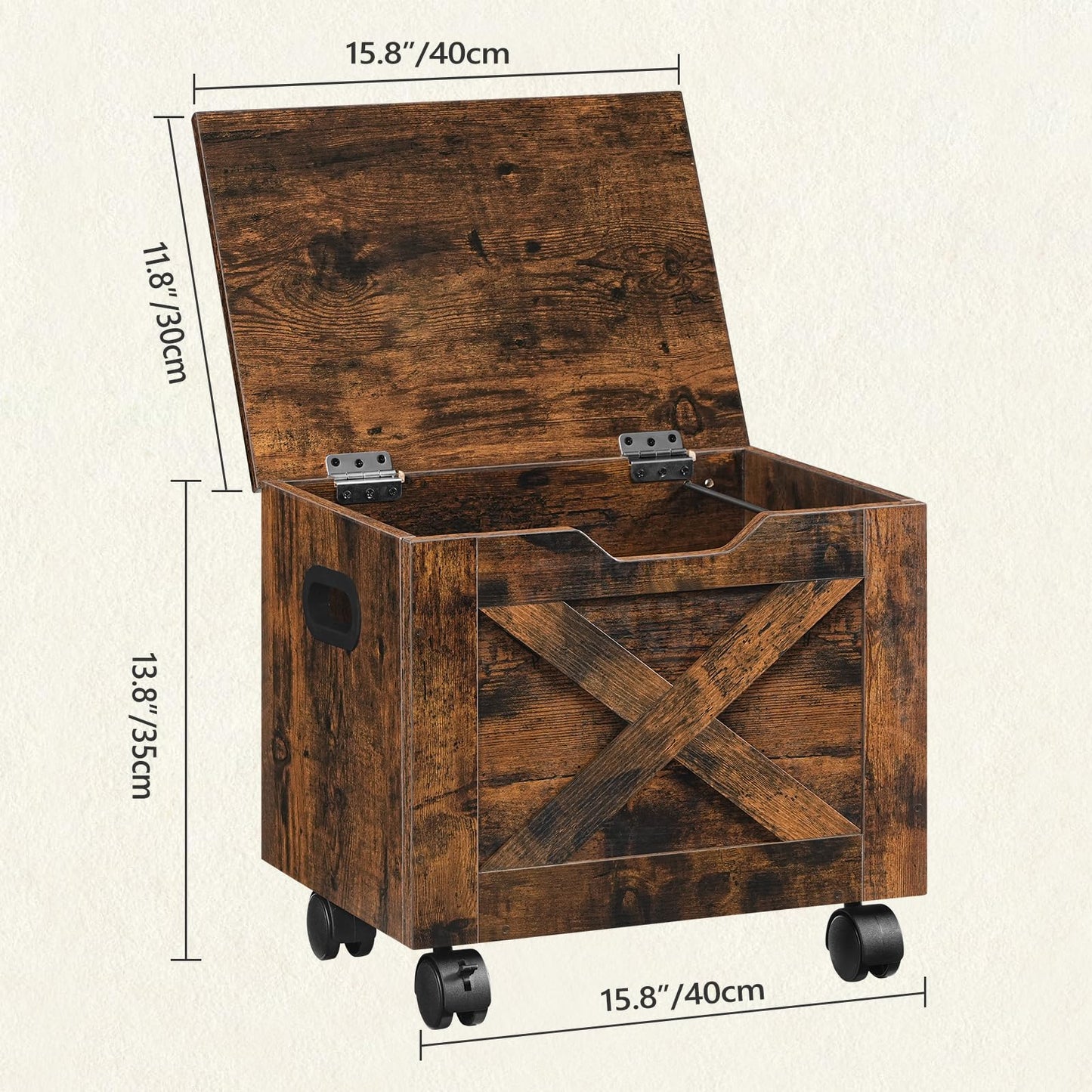 MAHANCRIS Rolling Filing Cabinet, Small File Cabinet Under Desk with Single Drawer, Hanging File Organizer for A4/Letter-Size Documents, Organizer Box, for Home Office, Rustic Brown FCRB4001