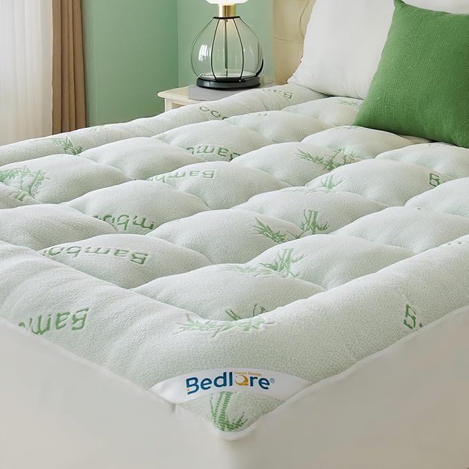 BEDLORE California King Mattress Topper Viscose Derived from Bamboo, Thick