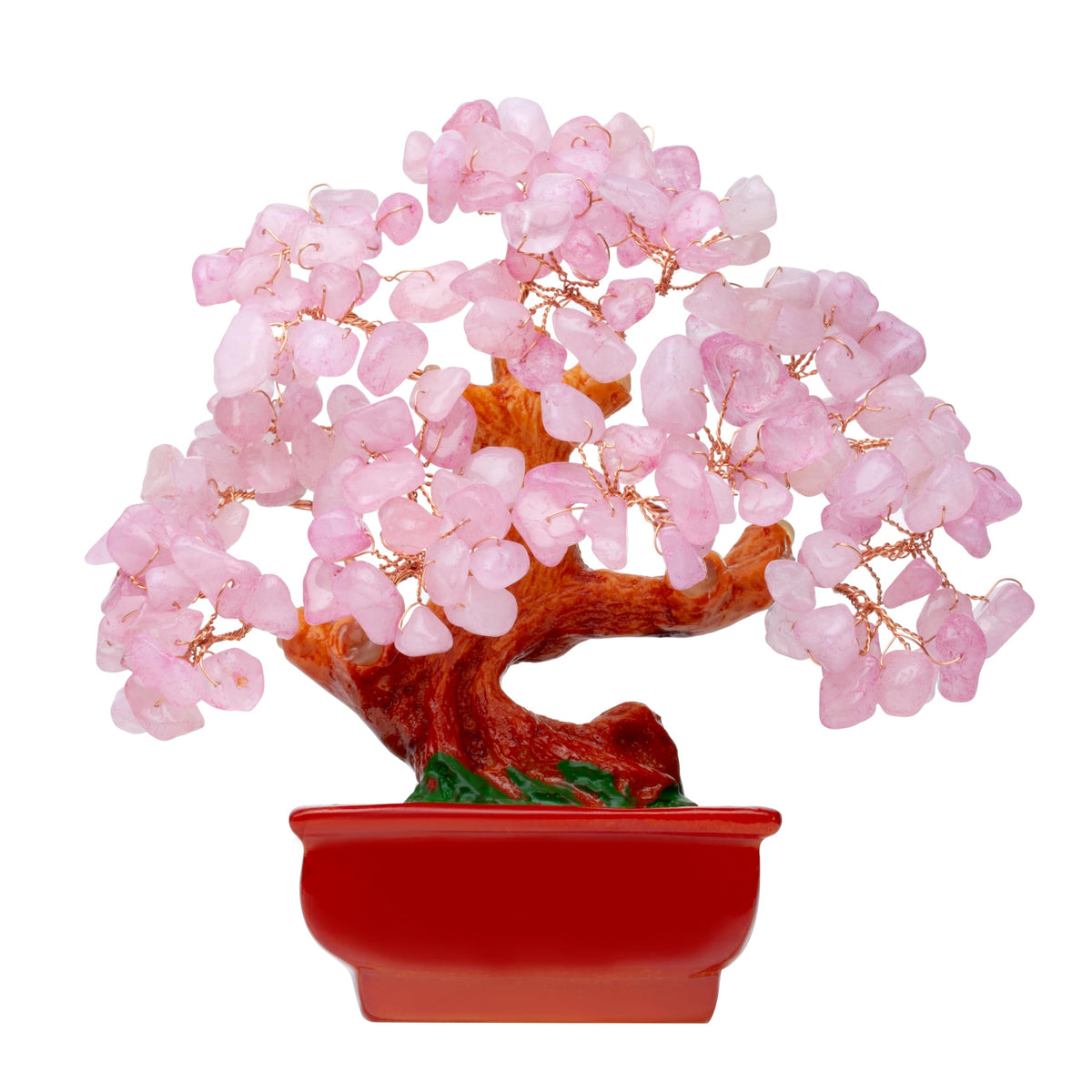 QINJIEJIE Crystal Tree Rose Quartz Crystals Feng Shui Decor Money Tree Bonsai Style Decoration Pink Office Decor Meditation Spiritual Gift for Women