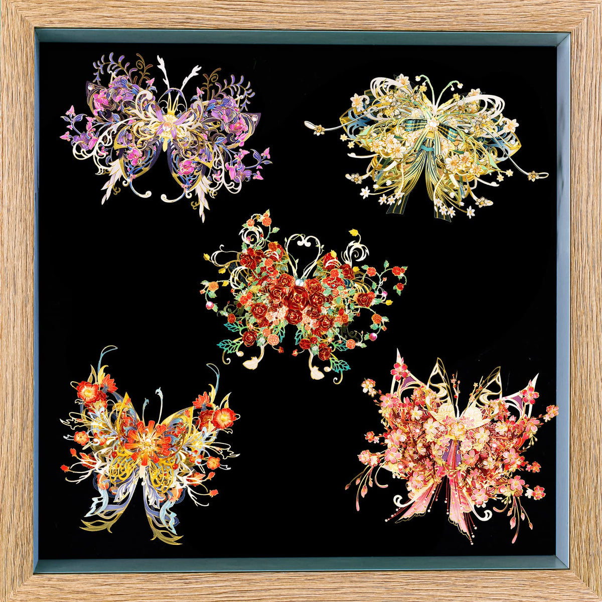 MU 3D Metal Puzzles for Adult Flower and Butterfly B-Nige, Insects Animals Floral Puzzles Metal Model Kits Building,Birthday Gift Brain Teaser DIY Sets Home Decor
