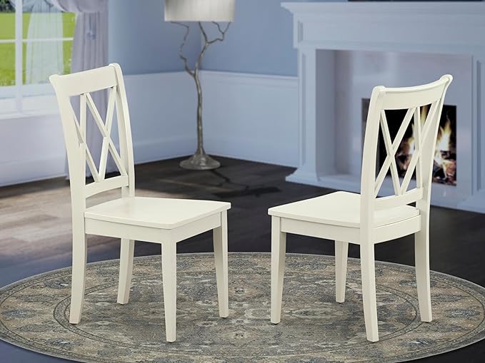 East West Furniture CLC-LWH-W Clarksville Dining Room Chairs