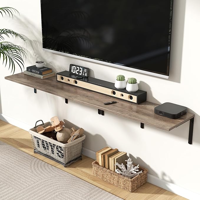Fun Memories Floating Shelves for Wall, 12 Inch Deep Floating Shelves Set of 2