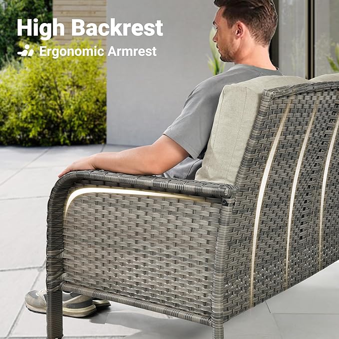 ovios 7-Piece Patio Furniture Set, Outdoor Wicker Sofa