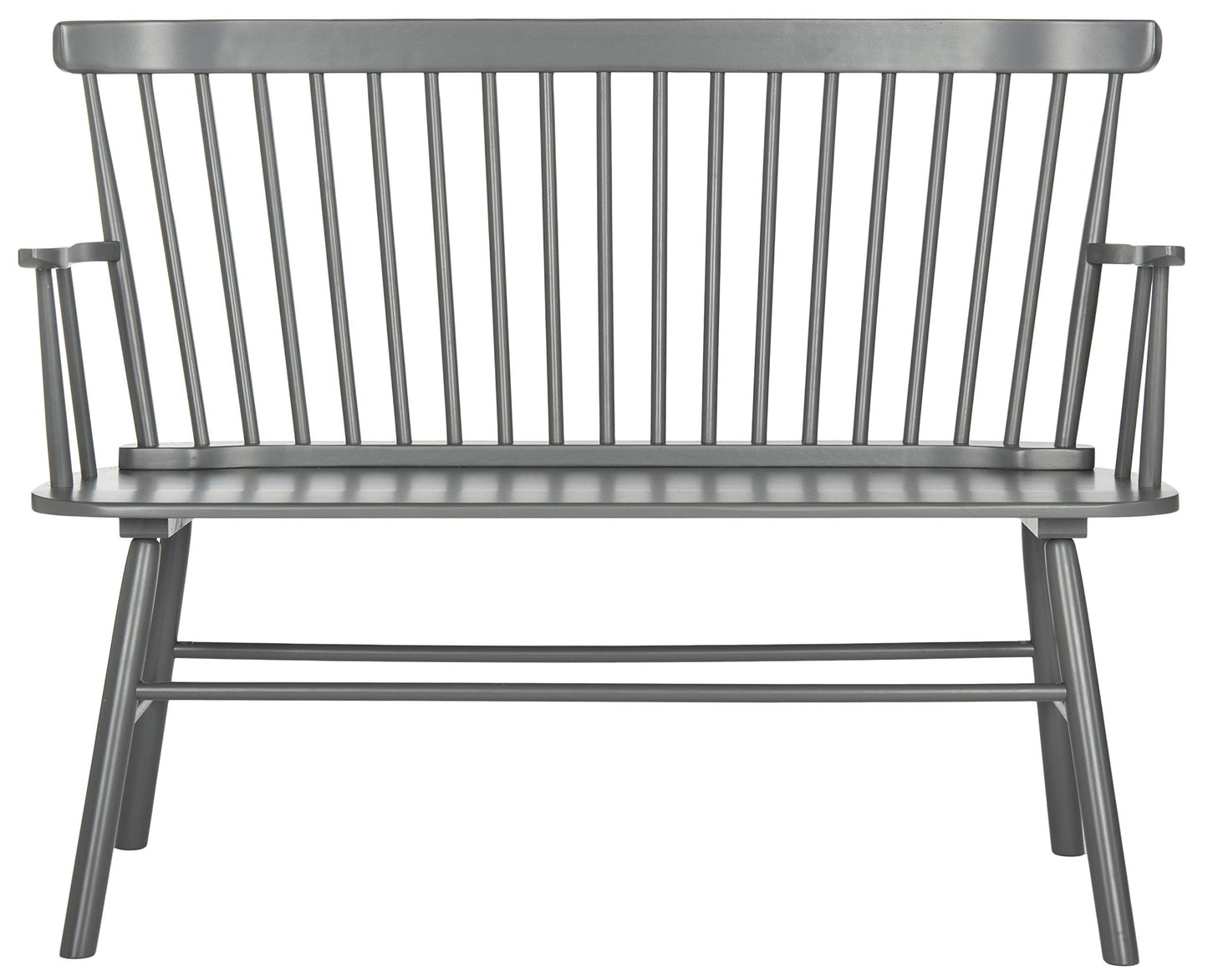 SAFAVIEH Furniture - Addison Loveseat - Grey - Solid Wood - Coastal Slatted Design - Ideal for Living Room, Sunroom, Bedroom, 18" Seat Height (AMH8513C)