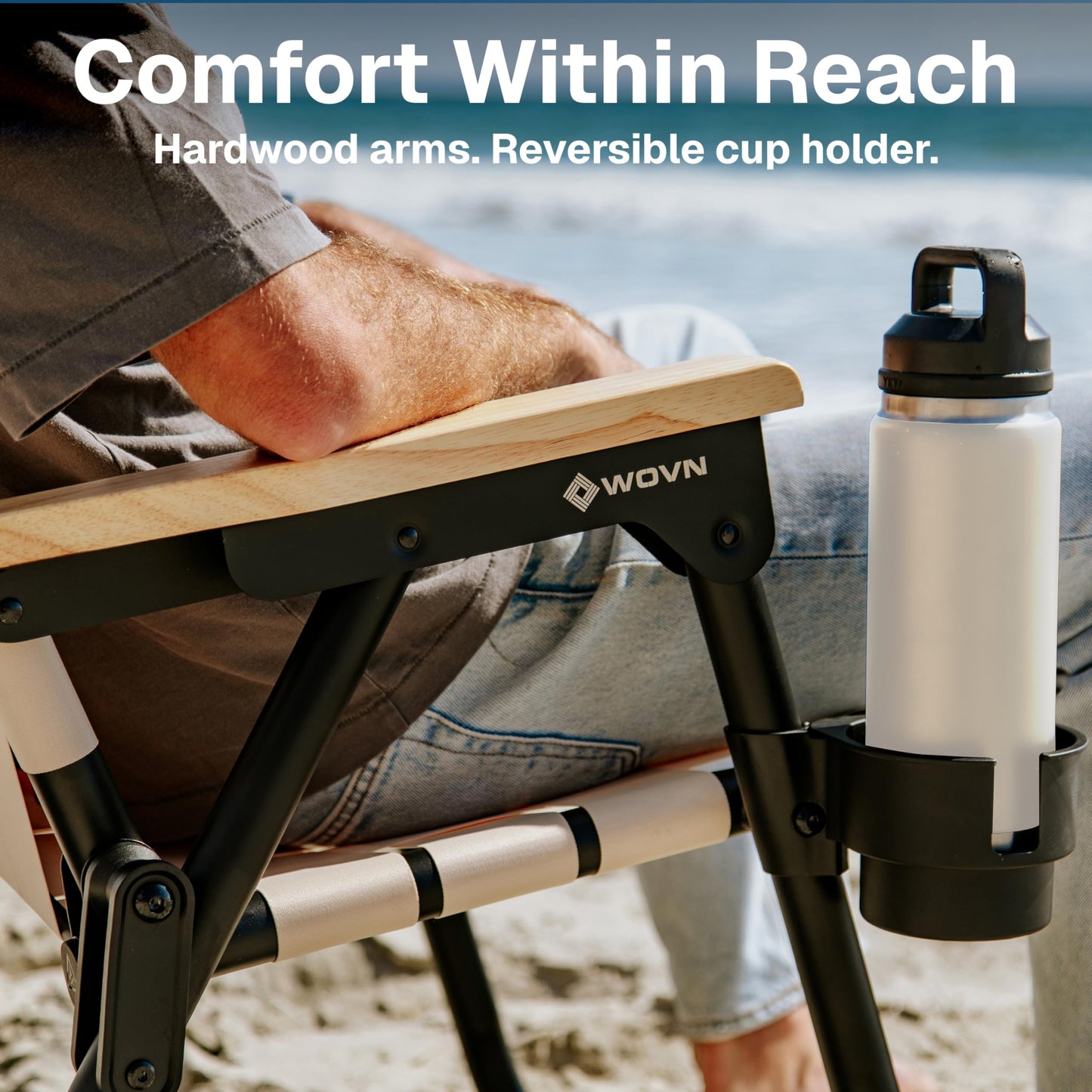 GoSports Outdoors WOVN Beach Backpack Chair - Premium Folding Camping Chair - 9 Styles Available - Natural