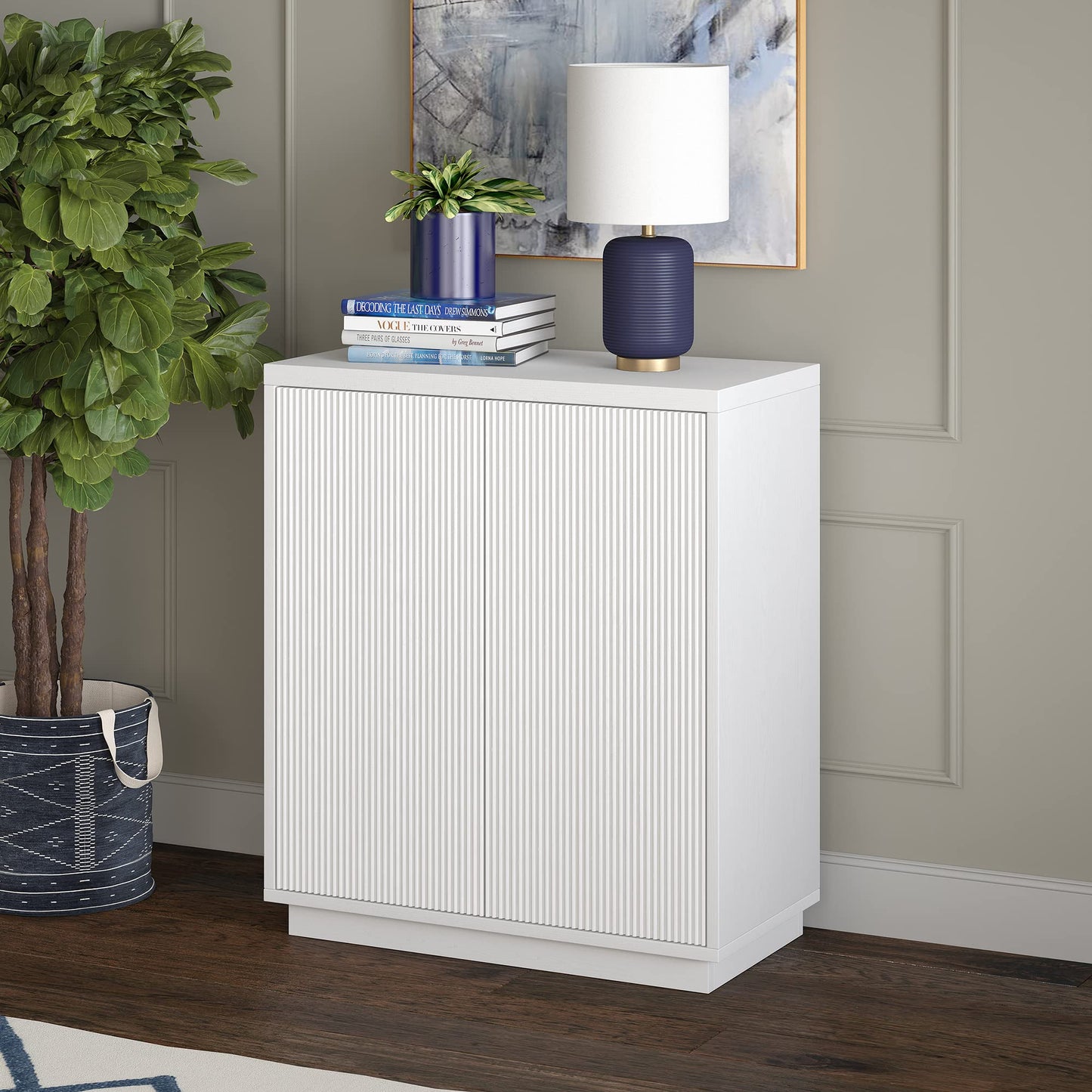 Henn&Hart Alston Accent Cabinet, 28" Wide, White