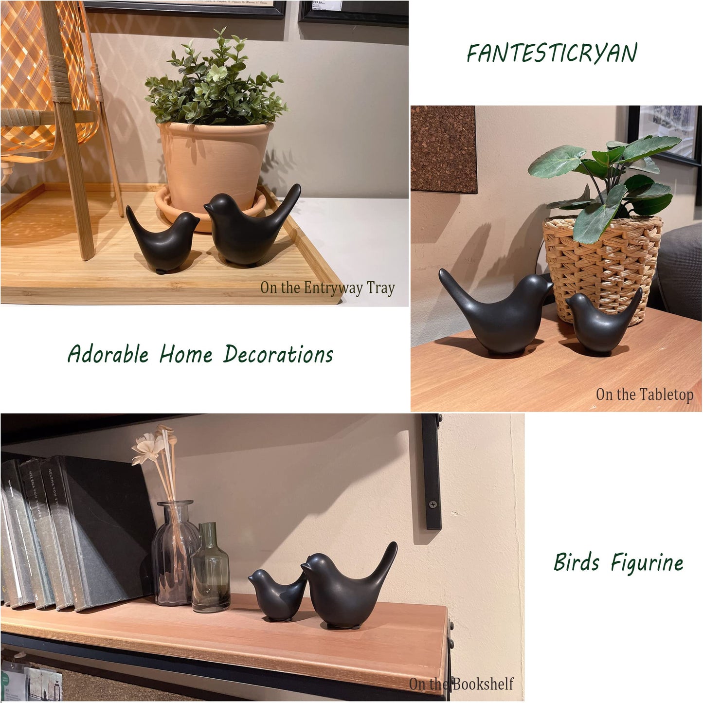 FANTESTICRYAN Small Animal Statues Home Decor Modern Style Black Decorative Ornaments for Living Room, Bedroom, Office Desktop, Cabinets…