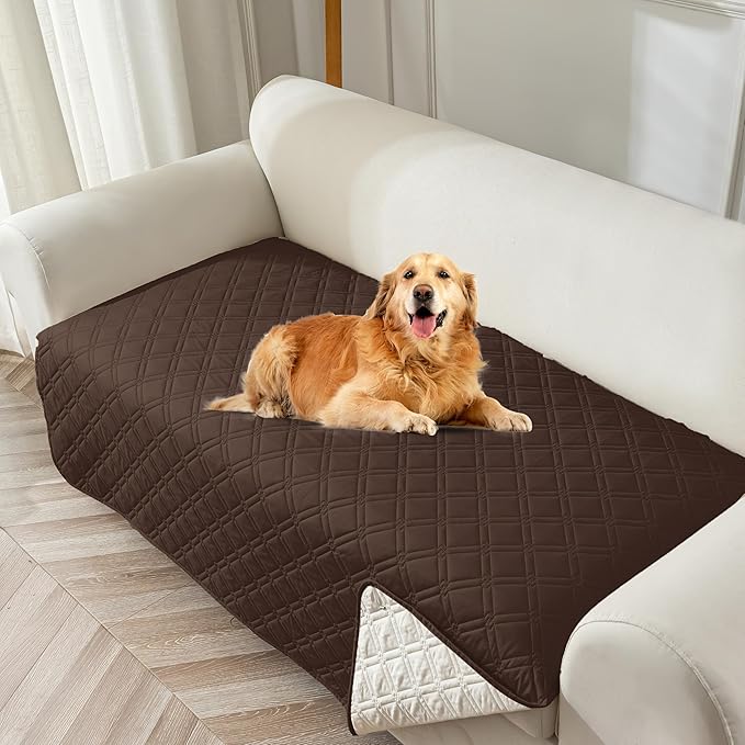 Genina Waterproof Couch Cover, Washable Anti-Slip 86.6 inch Sofa Covers