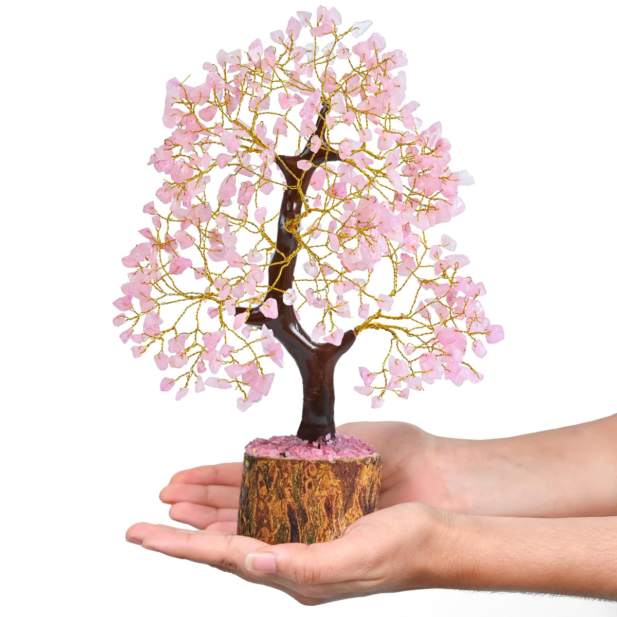 Crocon® Rose Quartz Crystal Tree of Life - Love & Self-Care Healing Crystals for Positive Energy, Feng Shui Money Tree, Pink Home Room Decor, Birthday Gifts for Women, Mom, Sister, Girlfriend & Her