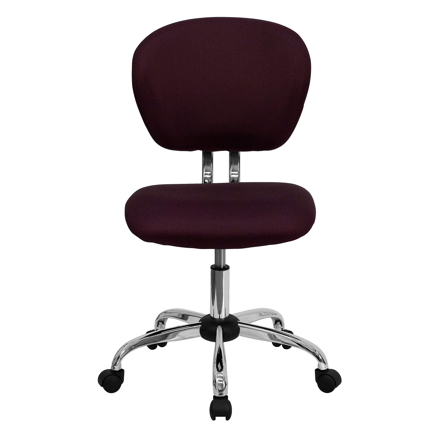 Flash Furniture Beverly Mid-Back Burgundy Mesh Padded Swivel Task Office Chair with Chrome Base