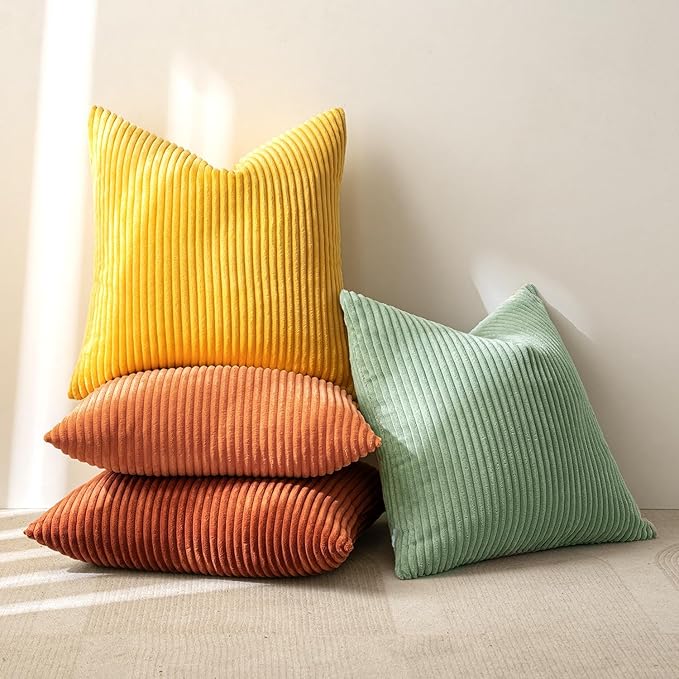 MIULEE Decorative Throw Pillow Covers 18x18 Inch Set of 4, Vibrant Cushion