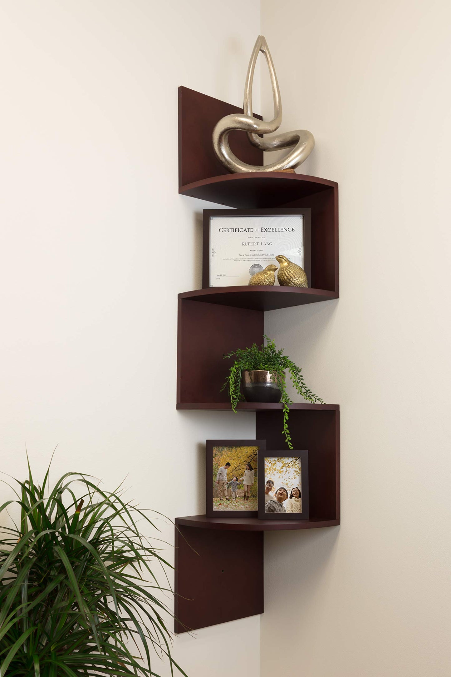 kieragrace Provo Corner Wall Shelf - 12" x 57", Espresso