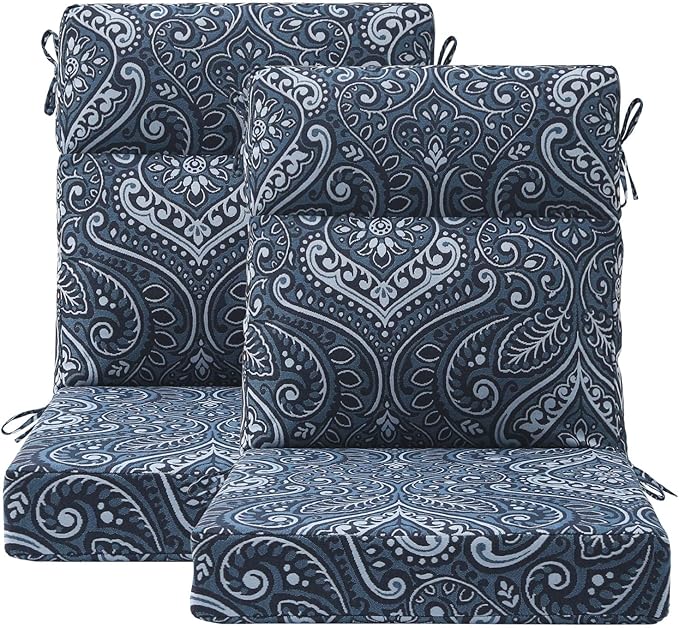 Unimatta Outdoor High Back Chair Cushion Seat Pads, 44 x 21 Inch