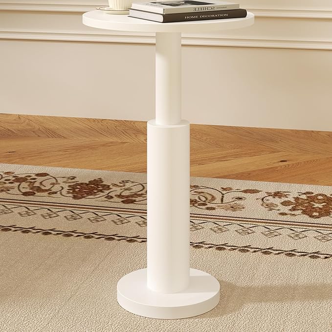 LAATOOREE Small Round Side Table, Accent Drink Coffee Table, Pedestal End Table