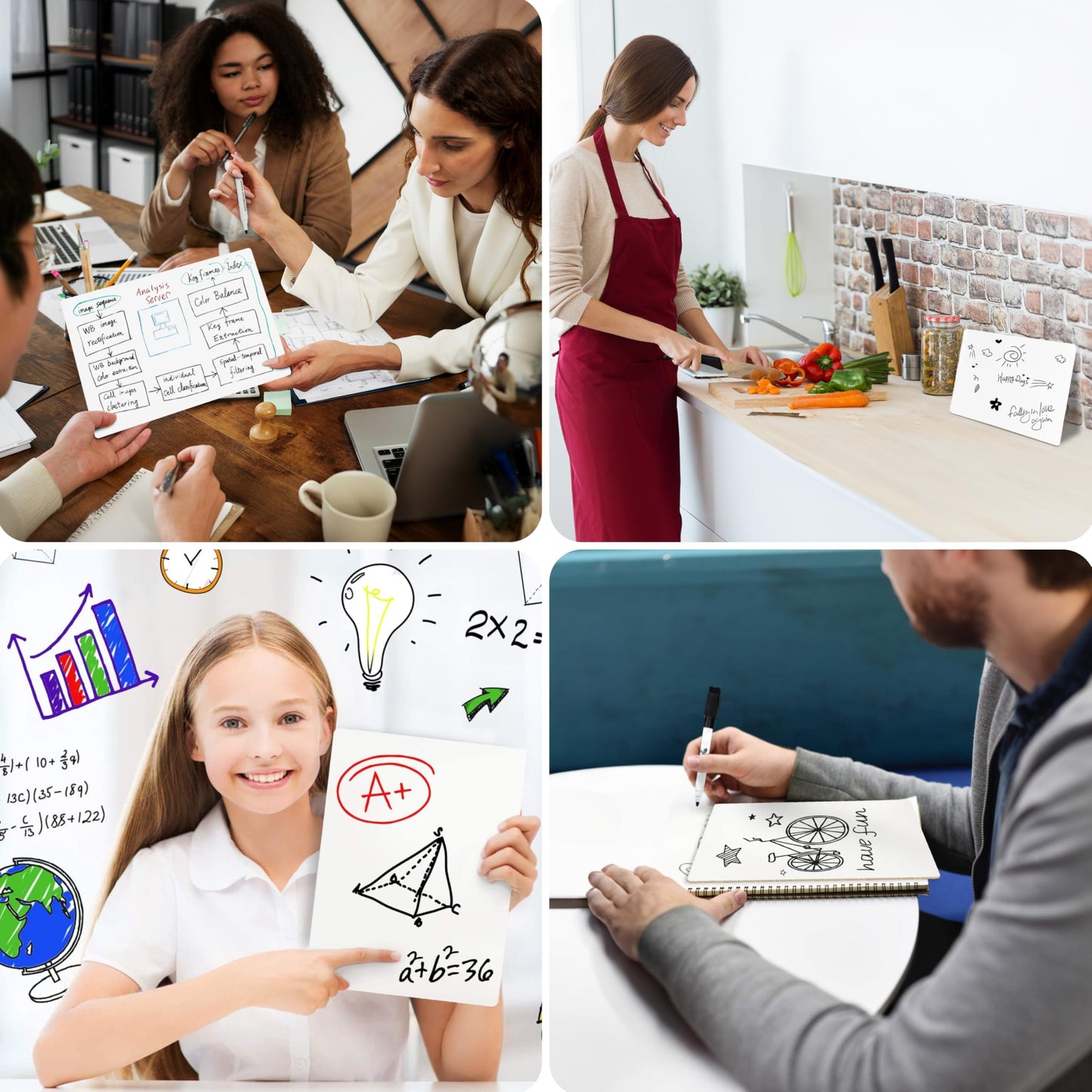 Board Geeks Bigtime 12 Pack 9x12 Classroom Whiteboards for Kids - Small Double-Sided White Board - White Boards Bulk Set, Classroom Essentials - Magnetic Dry Erase Boards for Students, Teacher