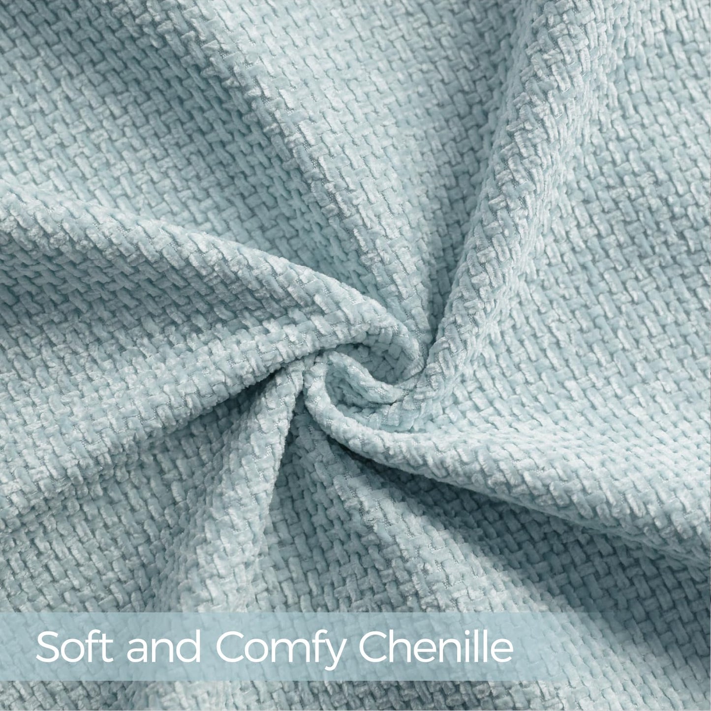 a moment Baby Blue Chenille Throw Pillow Covers 18x18 Inch Pack of 2 Modern Decorative Throw Pillow Covers Farmhouse Cross Covers Home Decor for Sofa Bedroom Living Room