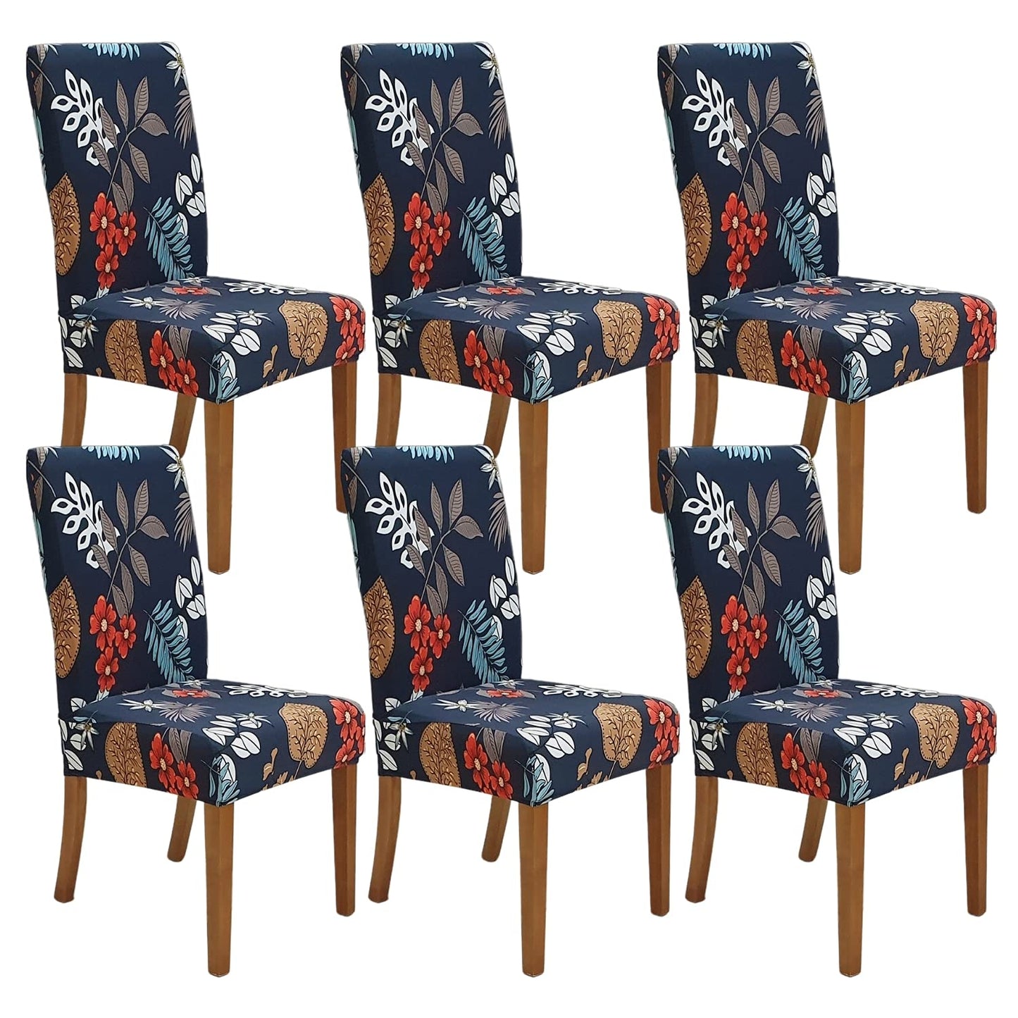 SPRINGRICO Chair Covers for Dining Room 6 Pack, Stretch Dining Chair Cover, Washable Spandex Kitchen Parsons Chair Slipcovers, Removable Seat Protector for Home or Party (Set of 6, Garden Wind)