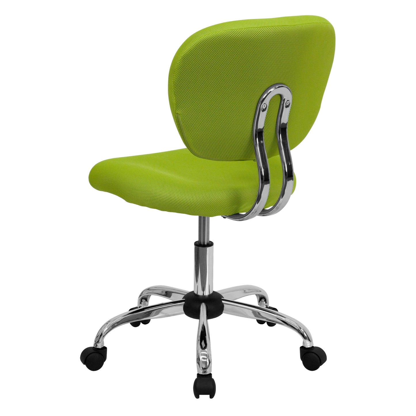 Flash Furniture Beverly Mid-Back Apple Green Mesh Padded Swivel Task Office Chair with Chrome Base