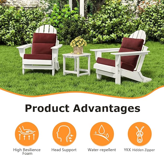 Unimatta Sunbrella Outdoor High Back Chair Cushion Seat Pads, 44 x 21 Inch