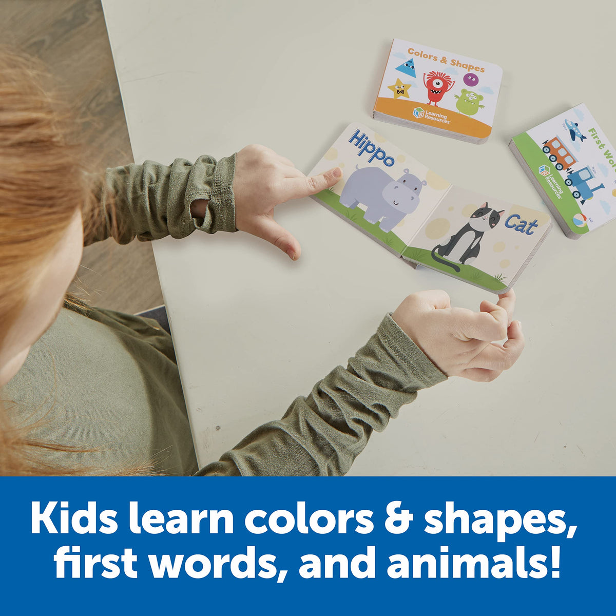 Learning Resources Skill Builders! Toddler Flipbook Library - 3 Pieces, Ages 2+, Educational Toys, Toddler Alphabet Activity Books, Homeschool Supplies
