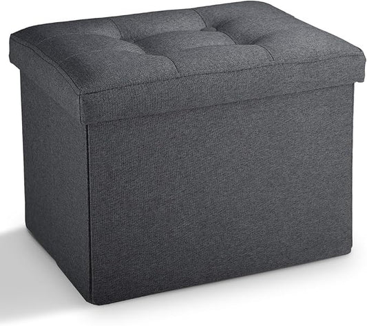 LINMAGCO Small Storage Ottoman Stool Foot Rest Stool Under Desk Stool Short