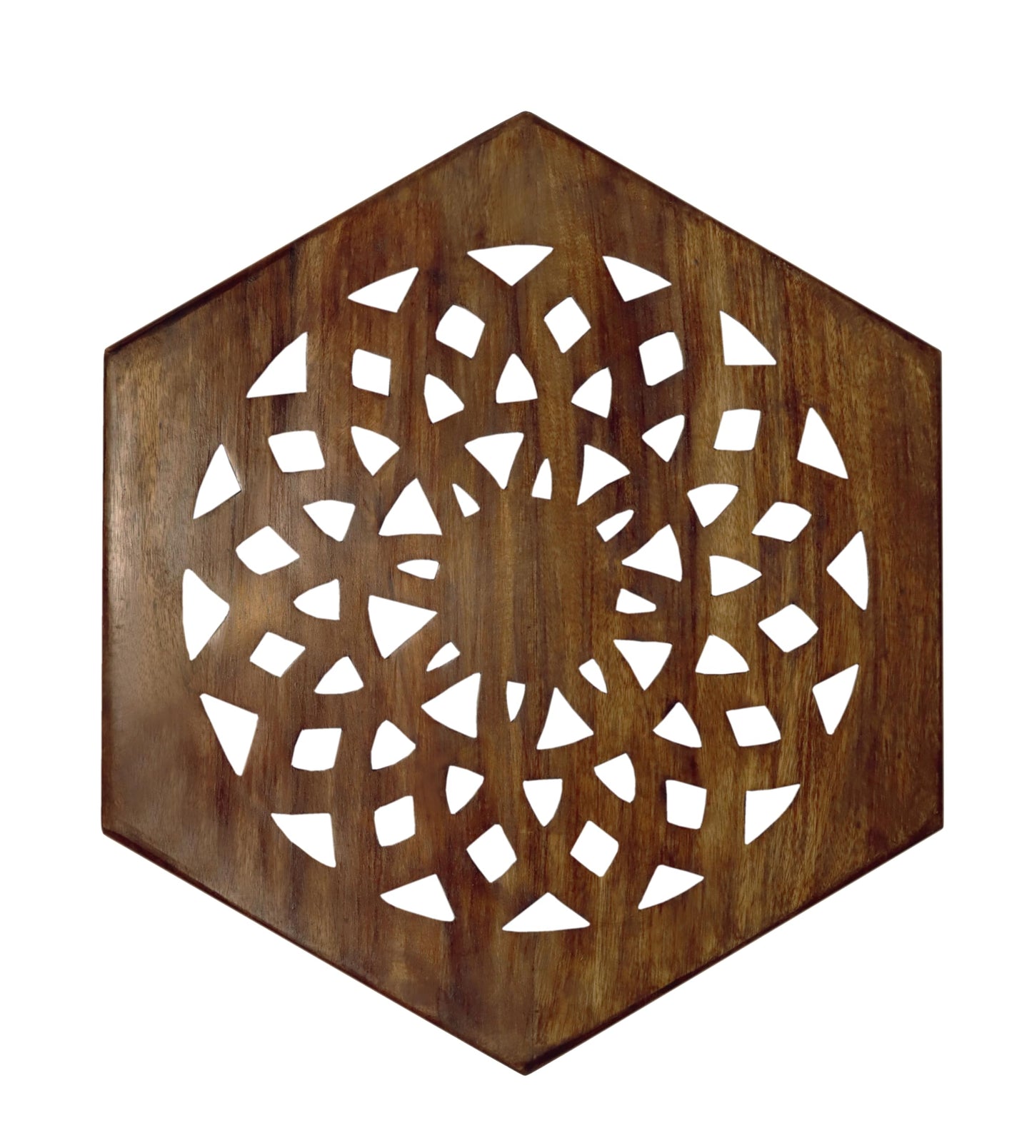 COTTON CRAFT Solid Wood End Table - Hand Carved Moroccan Accent Table - Boho Folding Side Table - Small Spaces Entryway Global Living Room Bedside - No Tools Assembly - 24x20 in - Dark Antique Brown