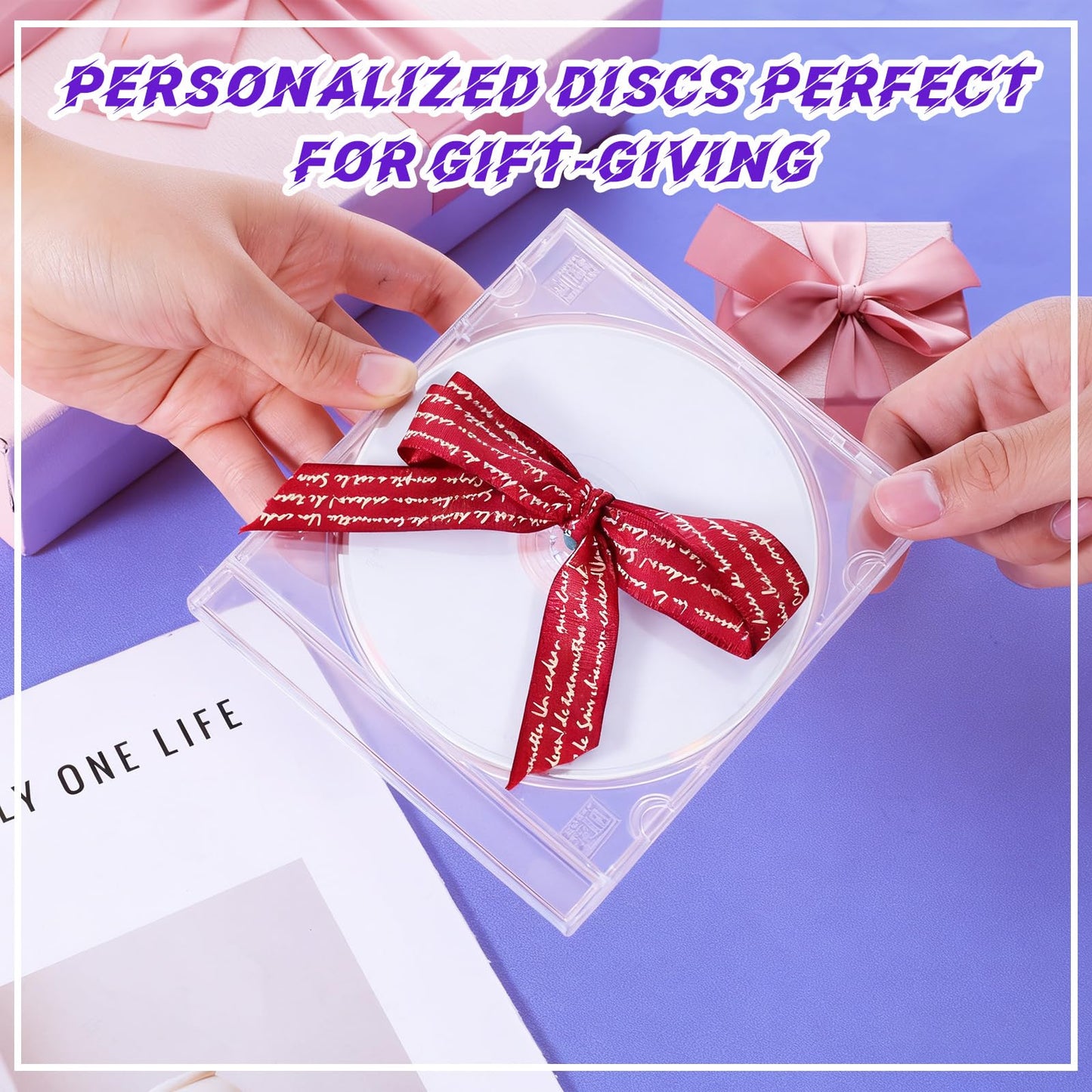 Oqqlin 25 Pcs 10.4 mm CD Jewel Cases, Clear Plastic Single DVD Disc Case 5.6 x 4.8 Inch Standard CD DVD Protection Cover