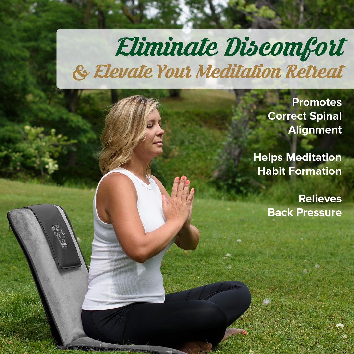 Adjustable Japanese Floor Chair for Adults - Meditation Chair with Back Support for Seating, Yoga & Gaming | Foldable Backjack Floor Chair with 6 Recline Positions, Thick Padding & Vegan