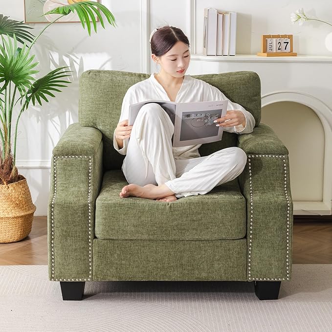 Oversized Accent Chair with Seat Storage, Comfy Living Room Chairs with Armrest