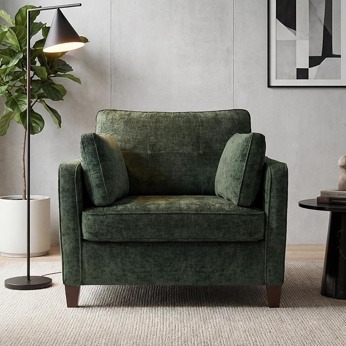 Luxury Oversized Accent Chair Set of 2, 40.9" Upholstered Piping Single