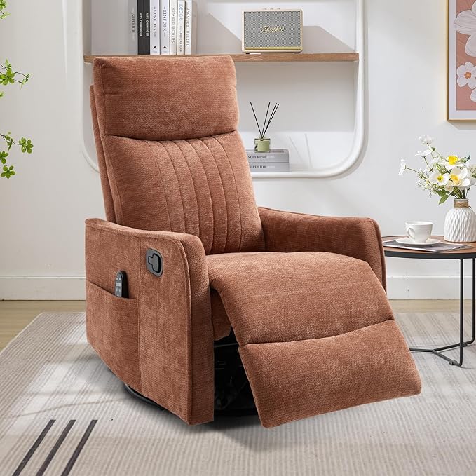 Trustyue Swivel Rocker Recliner Chair, 360° Swivel Recliner