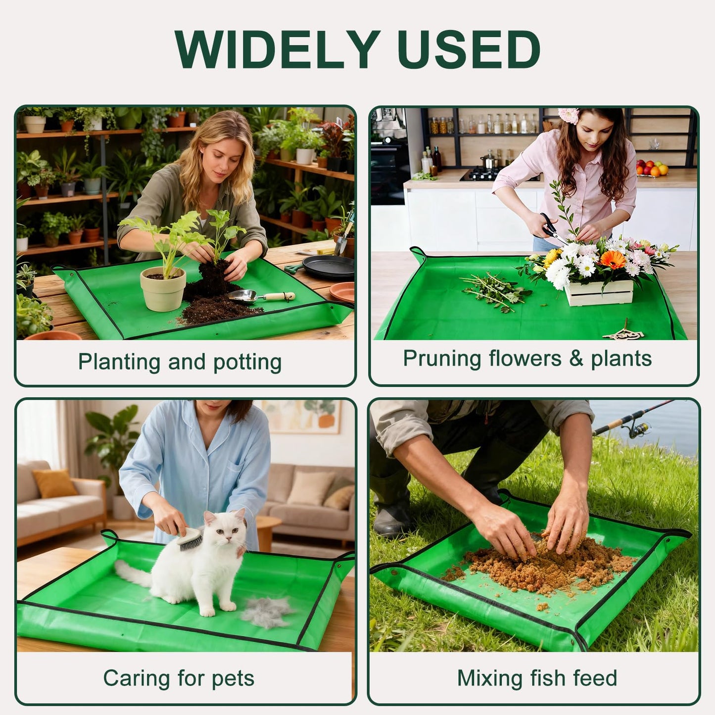 bukmialy 26.8"x26.8" Super Thick Repotting Mat - Waterproof Foldable Potting Mat for Indoor Plants, Succulent Soil, Potting Soil & Mix - Mess-Free Gardening Essentials