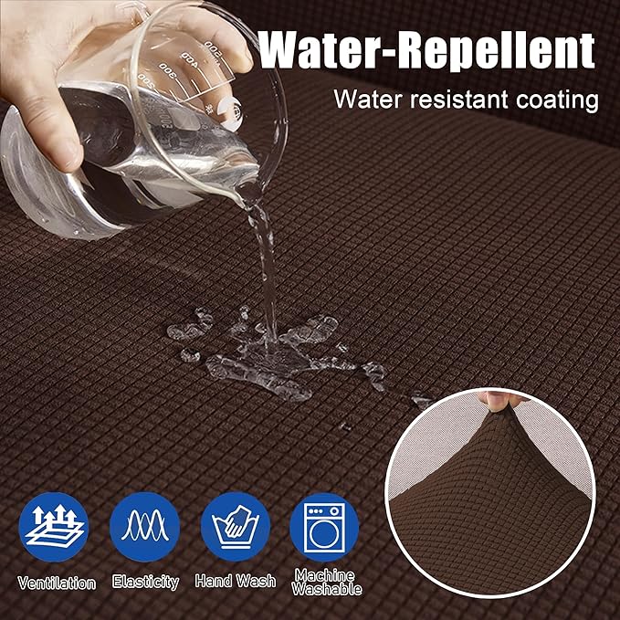 Water Repellent L Shaped Couch Covers, Sofa Seat Cushion Slipcovers, Stretch