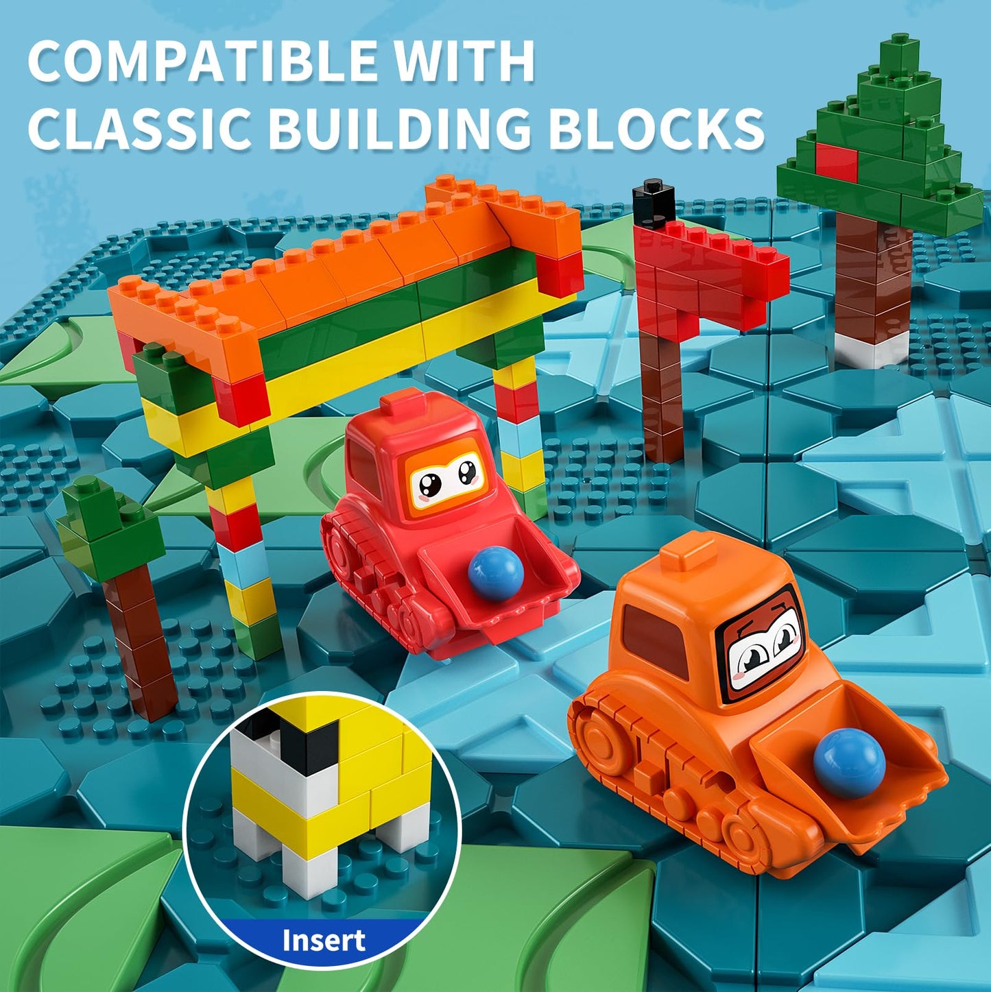 Kids Toys STEM Board Games - Large Size Logical Road Builder Educational Brain Teasers Puzzles Toys, Preschool Learning Montessori Big Board Maze Birthday Gifts Kids Boys Girls Age 4-8 Year Old