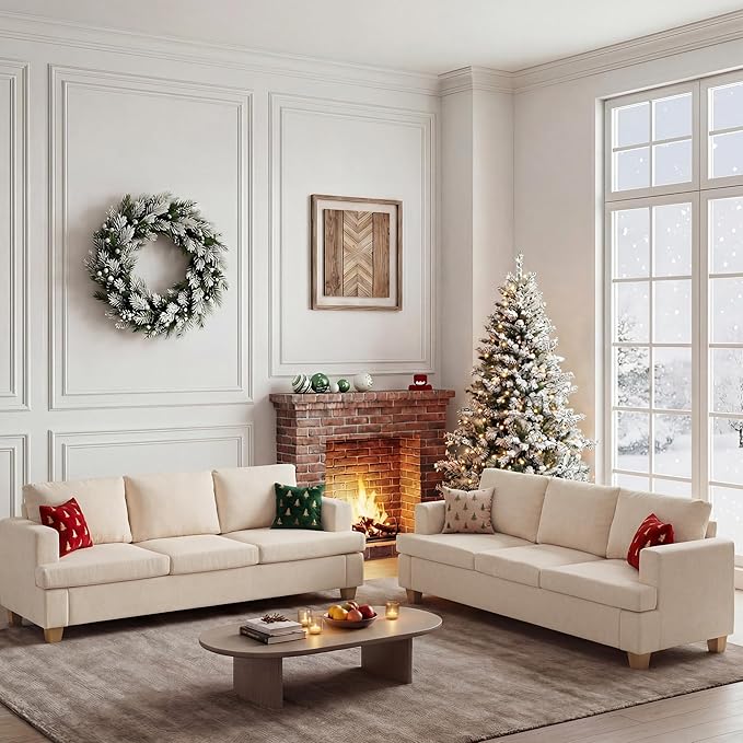 Apicizon Cloud Couches Living Room Furniture Sets, 3 Seater Sofa & 3 Seater Sofa