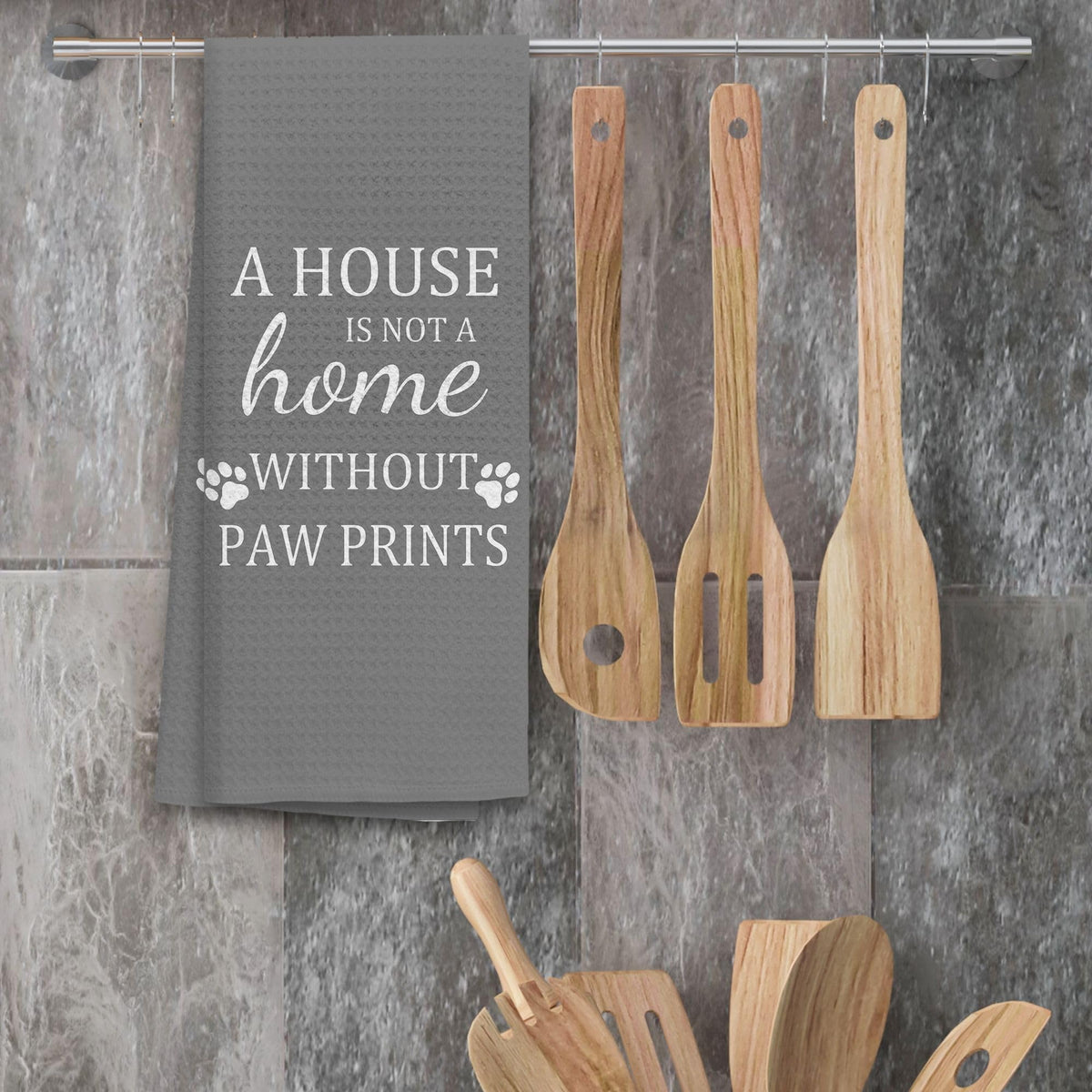 TNUW Dog Kitchen Towels, 16"24", Soft & Absorbent Kitchen Tea Towels, Dog Lovers Gifts (Grey 1)