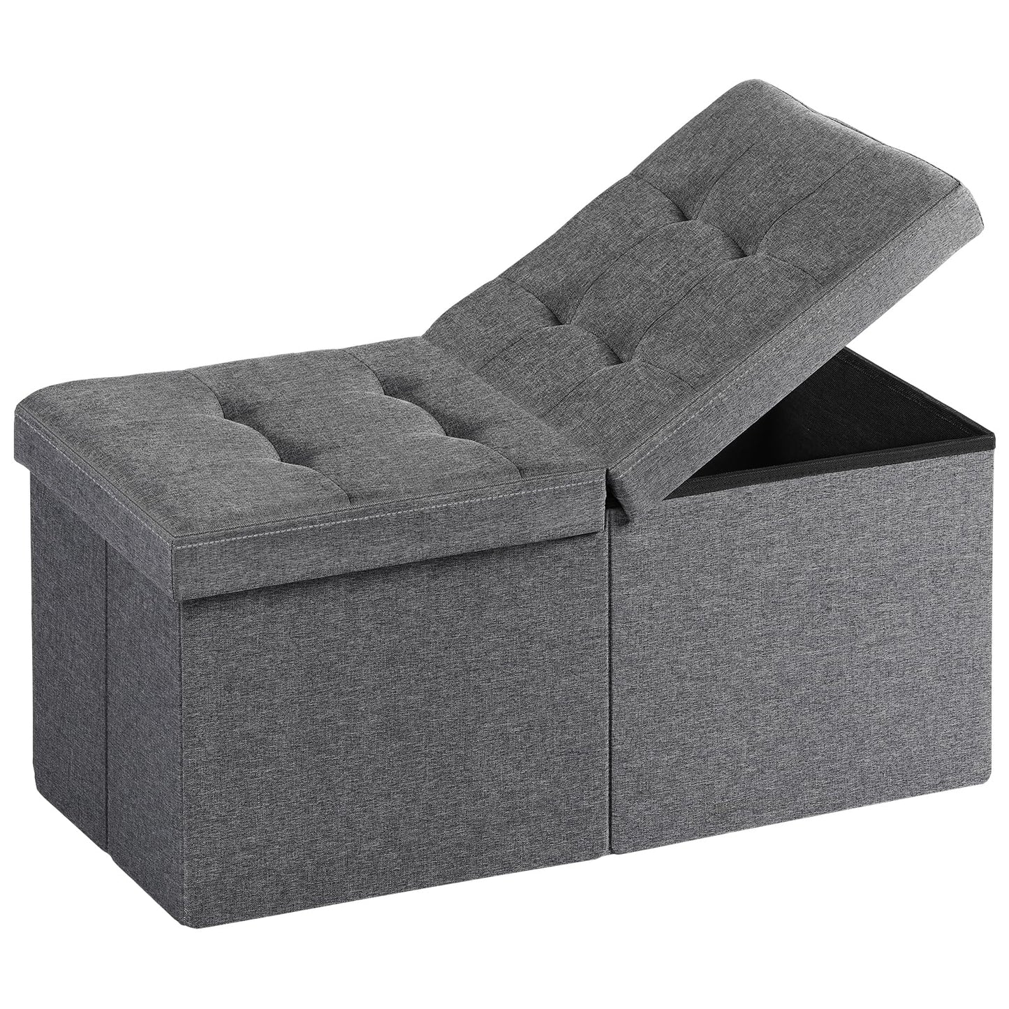 Snuvid 30-INCH Ottoman with Storage, Footrest Storage Bench, End of Bed Bench Coffee Table for Living Room, Bedroom, Entryway (Gray)