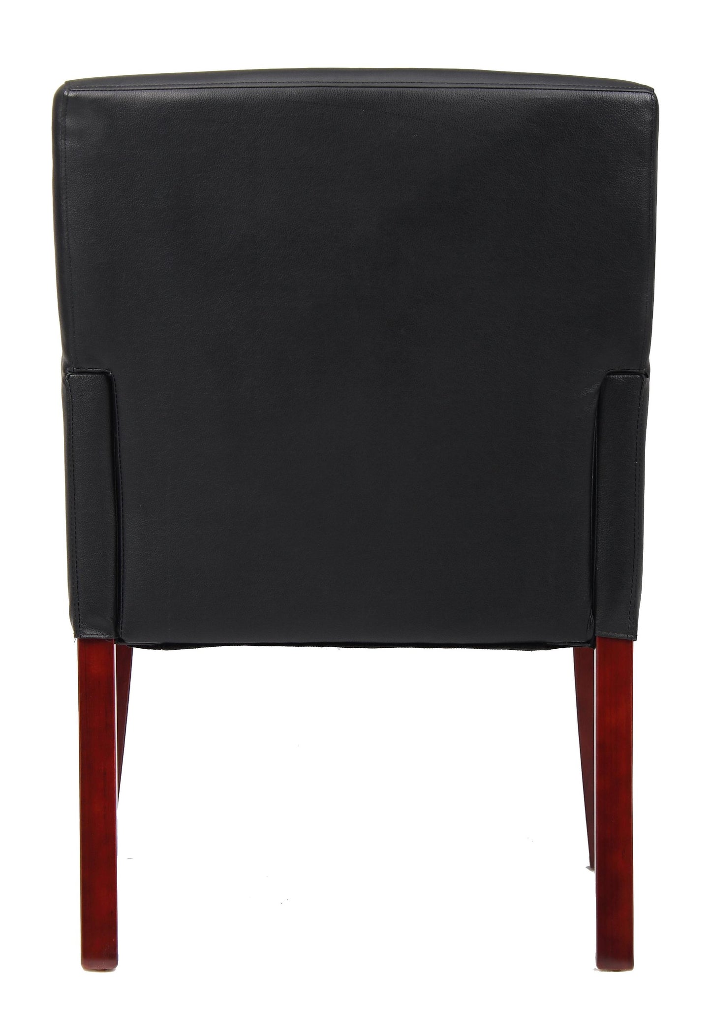Boss Office Products Box Arm Guest Chair with Mahogany Finish in Black, 250 (B619)