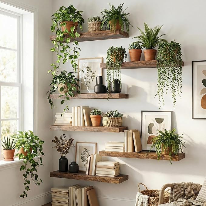 Dreamland 36 inch Floating Shelves, Rustic Wood Floating Wall Shelf