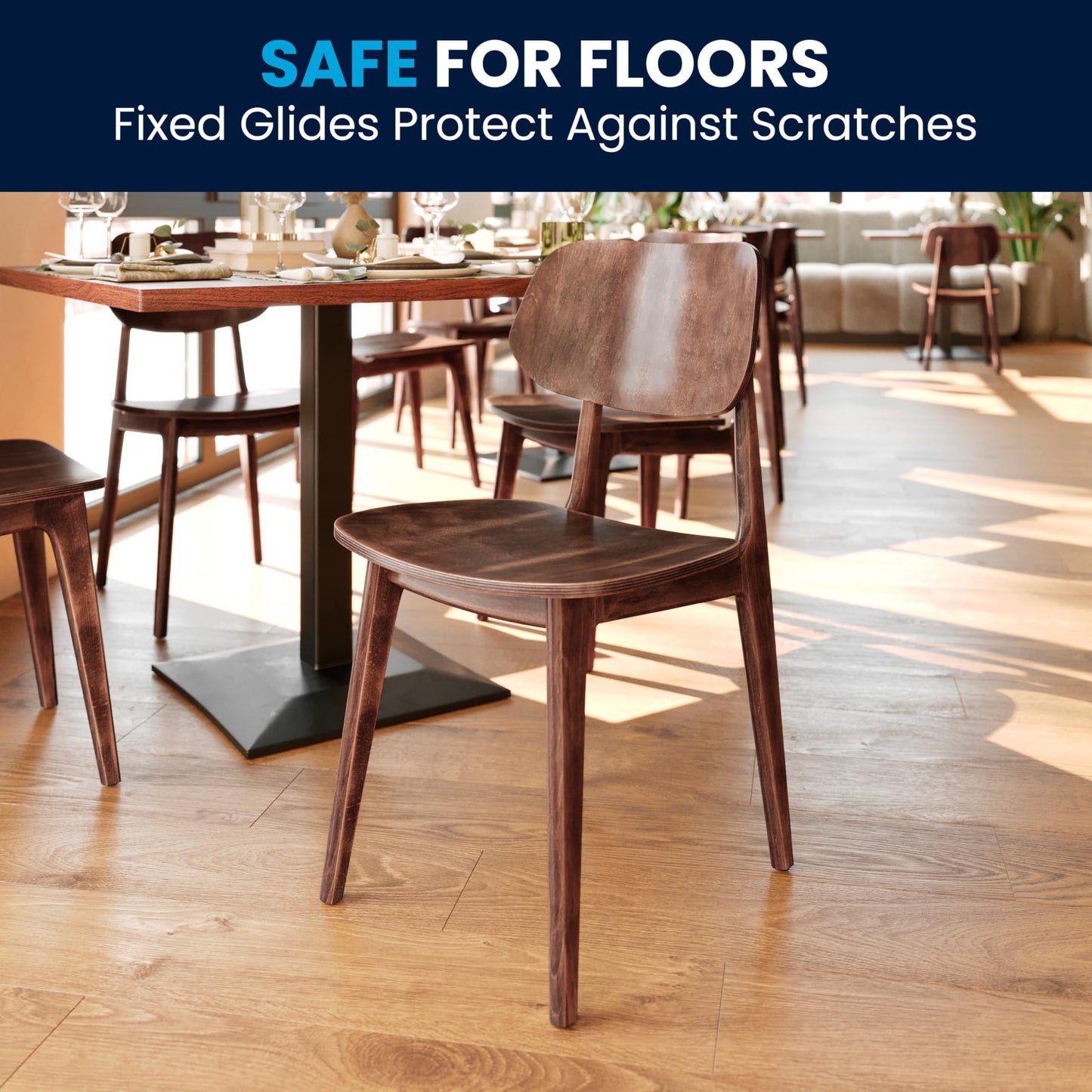 Flash Furniture Verona Solid Wood Dining Chair, Commercial Grade Restaurant Chair with Contoured Backrest, Solid Wood Frame, Antique Copper